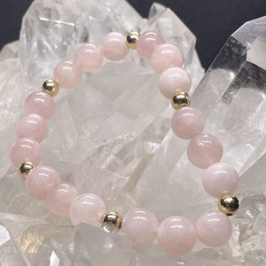 Rose Quartz with 14kt Gold beads Bracelet