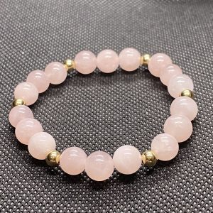 Rose Quartz with 14kt Gold beads Bracelet