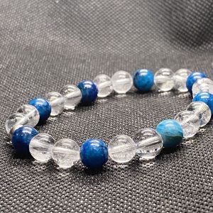 Blue Apatite and Clear Quartz Bracelet