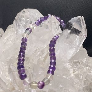 Amethyst and Fluorite Anklet